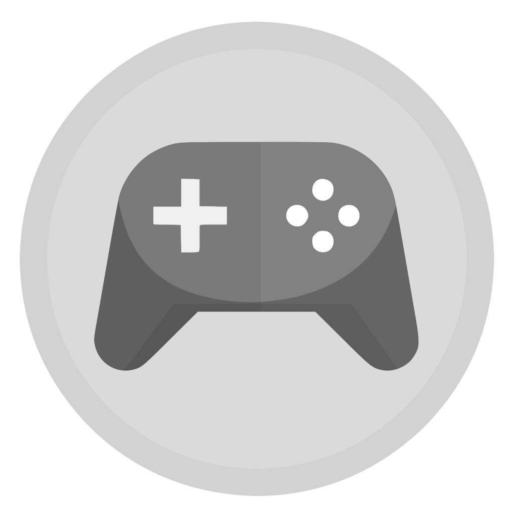 Une manette de jeu en noir et blanc