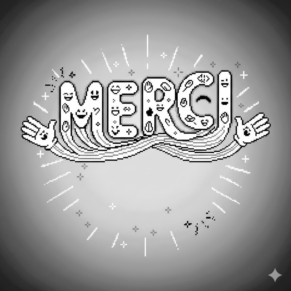 Un merci en noir et blanc