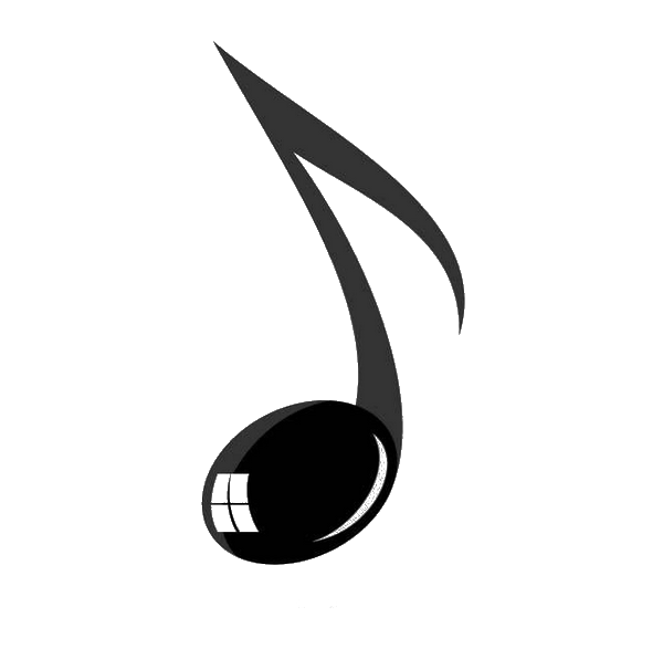 Une note de musique en noir et blanc